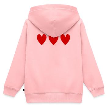 HERZ. MAMA. MUTTERTAG. FEST. ALLES GUTE ZUM GEBURTSTAG - Kinder Premium Organic Zip Hoodie - Rosa - Hinten - AI Model Kid Female (0cm)