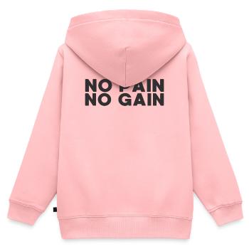 NO PAIN NO GAIN - Kids Premium Organic Zip-up Hoodie - rose - Back - AI Model Kid Female (0cm)