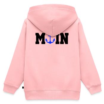 Blauer Anker Nautik Moin - Kinder Premium Organic Zip Hoodie - Rosa - Hinten - AI Model Kid Female (0cm)