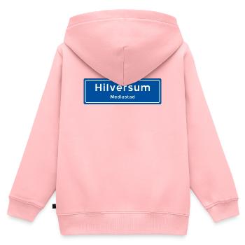 Hilversum Ortsschild - Kinder Premium Organic Zip Hoodie - Rosa - Hinten - AI Model Kid Female (0cm)
