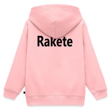 Rakete - Kinder Premium Organic Zip Hoodie - Rosa - Hinten - AI Model Kid Female (0cm)