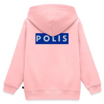 police - Kids Premium Organic Zip-up Hoodie - rose - Back - AI Model Kid Female (0cm)