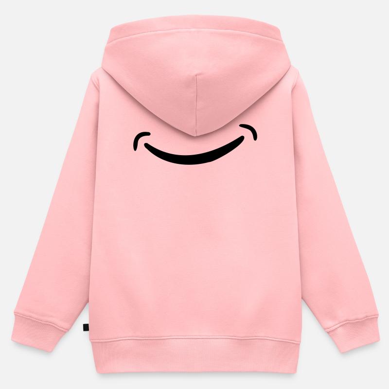 sourire - Sweat Premium à capuche zippé enfant bio - rose