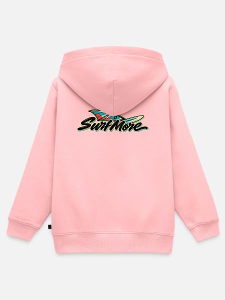 Surf More – Wind Classic - Kinder Premium Organic Zip Hoodie - Rosa