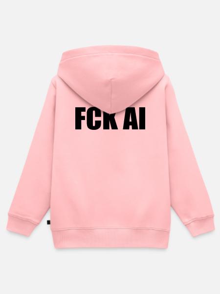 Fck ai - Kinder Premium Organic Zip Hoodie - Rosa