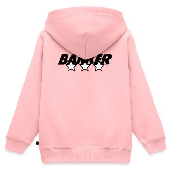 Banker - Bank - Kinder Premium Organic Zip Hoodie - Rosa - Hinten - AI Model Kid Female (0cm)