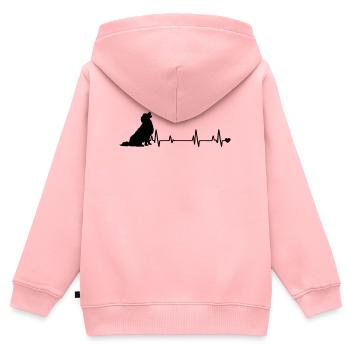 Pfotenabdruck - Kinder Premium Organic Zip Hoodie - Rosa - Hinten - AI Model Kid Female (0cm)