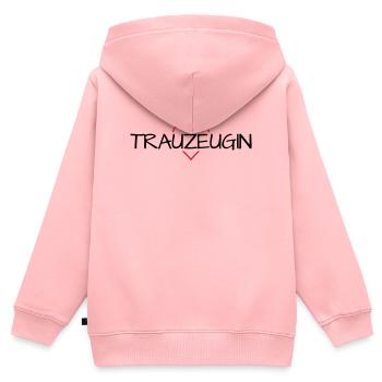 Trauzeugin Herz Junggesellinnenabschied - Kinder Premium Organic Zip Hoodie - Rosa - Hinten - AI Model Kid Female (0cm)