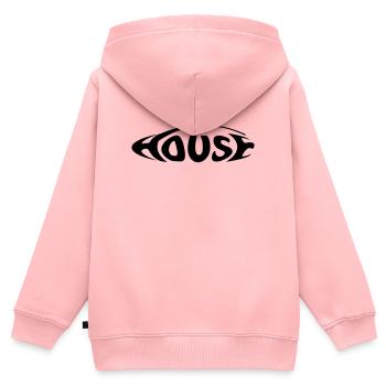House - Kinder Premium Organic Zip Hoodie - Rosa - Hinten - AI Model Kid Female (0cm)