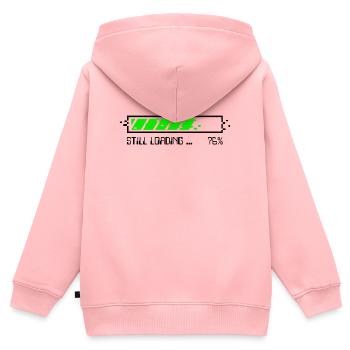 Noch lädt – Patience Gamer – NEIN - Kinder Premium Organic Zip Hoodie - Rosa - Hinten - AI Model Kid Female (0cm)