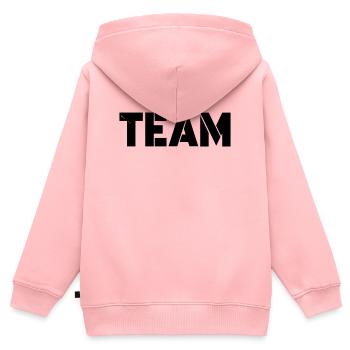 Équipe - Sweat Premium à capuche zippé enfant bio - rose - Dos - AI Model Kid Female (0cm)