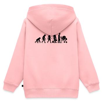 Ouvrier du bâtiment Maçon Artisan sur chantier Maçon - Sweat Premium à capuche zippé enfant bio - rose - Dos - AI Model Kid Female (0cm)