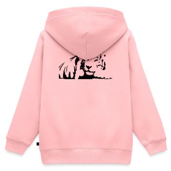 Tiger, weißer Tiger - Kinder Premium Organic Zip Hoodie - Rosa - Hinten - AI Model Kid Female (0cm)