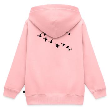 Vogelschwarm flock of birds - Kinder Premium Organic Zip Hoodie - Rosa - Hinten - AI Model Kid Female (0cm)