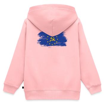 Europa Flagge mit Hammer und Sichel / Geschenk - Kinder Premium Organic Zip Hoodie - Rosa - Hinten - AI Model Kid Female (0cm)