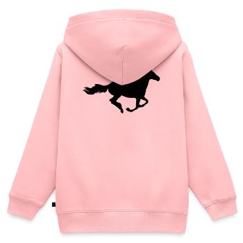 Wildpferd - Kinder Premium Organic Zip Hoodie - Rosa - Hinten - AI Model Kid Female (0cm)