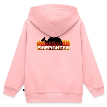 Feuerwehrmann - Mut und Leidenschaft - Kinder Premium Organic Zip Hoodie - Rosa - Hinten - AI Model Kid Female (0cm)