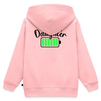 Neon-Balken-Equalizer-Muster - Kinder Premium Organic Zip Hoodie - Rosa - Hinten - AI Model Kid Female (0cm)