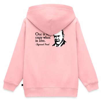 Sigmund Freud Sprüch Un enterrement de vie de garçon JGA - Sweat Premium à capuche zippé enfant bio - rose - Dos - AI Model Kid Female (0cm)