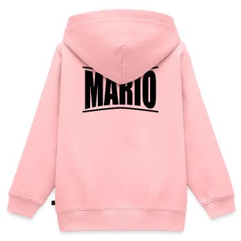 t-shirt Mario t-shirt idée cadeau - Sweat Premium à capuche zippé enfant bio - rose - Dos - AI Model Kid Female (0cm)