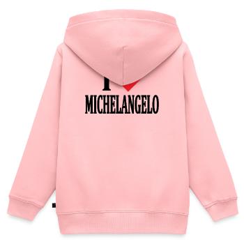 T-Shirt Ich liebe Michelangelo T-Shirt Geschenkidee - Kinder Premium Organic Zip Hoodie - Rosa - Hinten - AI Model Kid Female (0cm)