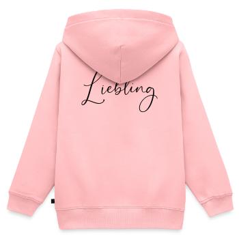 darling / handwriting design - Kids Premium Organic Zip-up Hoodie - rose - Back - AI Model Kid Female (0cm)