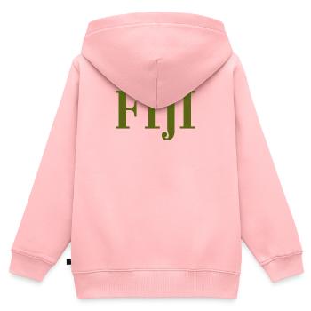 Fidji - Fidji - Îles - Pacifique - Mers du Sud - Sweat Premium à capuche zippé enfant bio - rose - Dos - AI Model Kid Female (0cm)