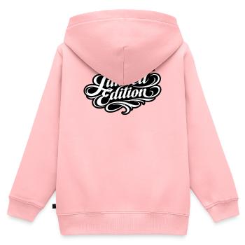 Édition limitée - Sweat Premium à capuche zippé enfant bio - rose - Dos - AI Model Kid Female (0cm)