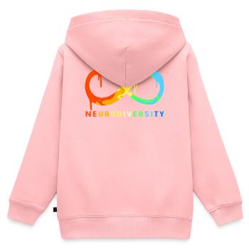 Neurodiversity Autismus Gehirn ADHS Asperger - Kinder Premium Organic Zip Hoodie - Rosa - Hinten - AI Model Kid Female (0cm)