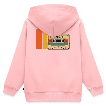 1967 anniversaire 1967 né en 1967 anniversaire - Sweat Premium à capuche zippé enfant bio - rose - Dos - AI Model Kid Female (0cm)