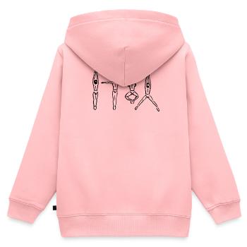 Swim Sportposen - Kinder Premium Organic Zip Hoodie - Rosa - Hinten - AI Model Kid Female (0cm)