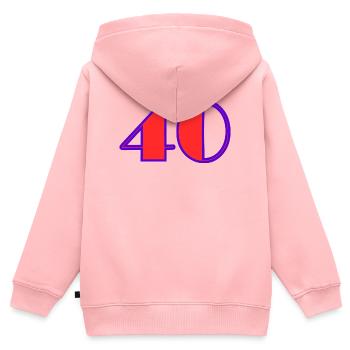 40. 40 YEARS. 40th ANNIVERSARY. 40 YEARS ANNIVERSARY. - Kids Premium Organic Zip-up Hoodie - rose - Back - AI Model Kid Female (0cm)