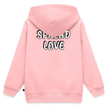 Spread Love Handgeschriebene Typografie - Kinder Premium Organic Zip Hoodie - Rosa - Hinten - AI Model Kid Female (0cm)