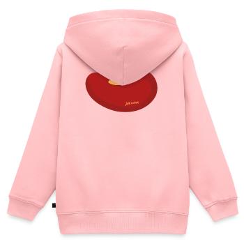 Juste un haricot - Sweat Premium à capuche zippé enfant bio - rose - Dos - AI Model Kid Female (0cm)