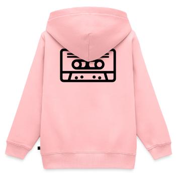 cassette audio - Sweat Premium à capuche zippé enfant bio - rose - Dos - AI Model Kid Female (0cm)