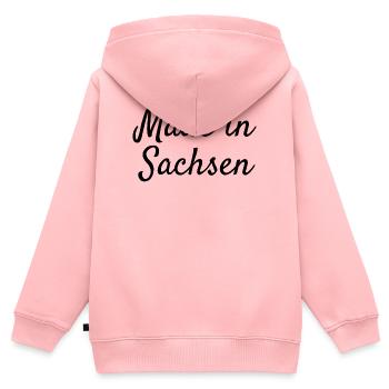 Made in Sachsen - Kinder Premium Organic Zip Hoodie - Rosa - Hinten - AI Model Kid Female (0cm)