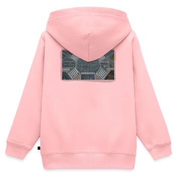 Urbanes Kreuzungsgeometrie - Kinder Premium Organic Zip Hoodie - Rosa - Hinten - AI Model Kid Female (0cm)
