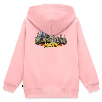 Madrid Graffiti Skyline - Kinder Premium Organic Zip Hoodie - Rosa - Hinten - AI Model Kid Female (0cm)