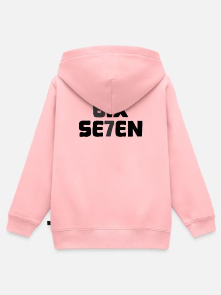Six Seven - 67 - Meme - Basketball - 6-7 - Kinder Premium Organic Zip Hoodie - Rosa