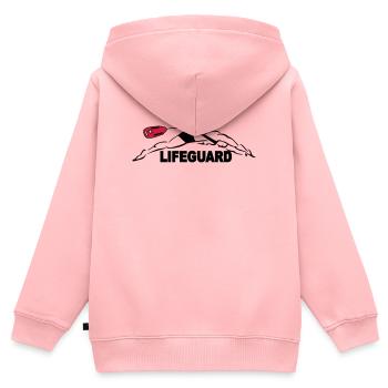Lifeguard sauveteur aquatique - Sweat Premium à capuche zippé enfant bio - rose - Dos - AI Model Kid Female (0cm)