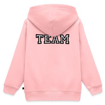 Team - Kinder Premium Organic Zip Hoodie - Rosa - Hinten - AI Model Kid Female (0cm)