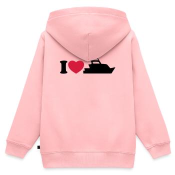 I love my yacht - Ich liebe meine Yacht - Kinder Premium Organic Zip Hoodie - Rosa - Hinten - AI Model Kid Female (0cm)