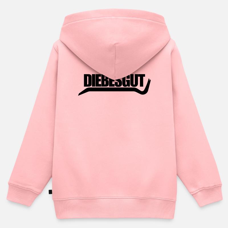 DIEBESGUT_BRECHEISEN - Sweat Premium à capuche zippé enfant bio - rose