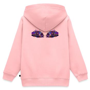 Neon-Trucks - Kinder Premium Organic Zip Hoodie - Rosa - Hinten - AI Model Kid Female (0cm)