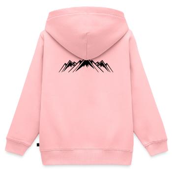 Berge Berg Mountains - Kinder Premium Organic Zip Hoodie - Rosa - Hinten - AI Model Kid Female (0cm)