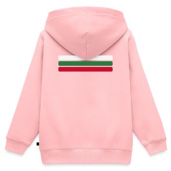 Bulgarien Flagge Minimal - Fahne Fan Streifen Desi - Kinder Premium Organic Zip Hoodie - Rosa - Hinten - AI Model Kid Female (0cm)