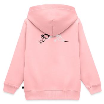 Pferde, Ponys, Tiere, Hengst, animal - Kinder Premium Organic Zip Hoodie - Rosa - Hinten - AI Model Kid Female (0cm)