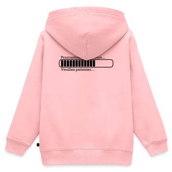 Procrastination in progress ... - Kids Premium Organic Zip-up Hoodie - rose - Back - AI Model Kid Female (0cm)