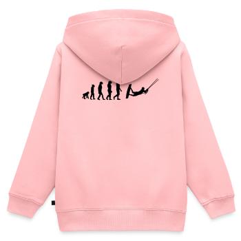 Kiteboard,Kiteboarder,Kiteboarding,Mer,Conseil - Sweat Premium à capuche zippé enfant bio - rose - Dos - AI Model Kid Female (0cm)