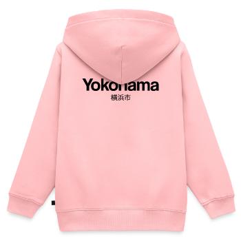Yokohama Japan Minimal Typografie - Kinder Premium Organic Zip Hoodie - Rosa - Hinten - AI Model Kid Female (0cm)